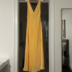 Meshki Nadia satin maxi dress with cowl back - L